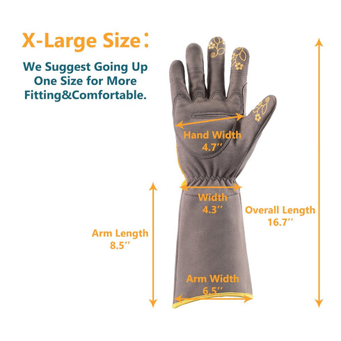 COOLJOB Thorn Proof Rose Pruning Garden Gloves for Women, Long Sleeve Padded Yard Work Gloves for Thorny Bush, Blackberry, Cactus, Heavy Duty/Punc...