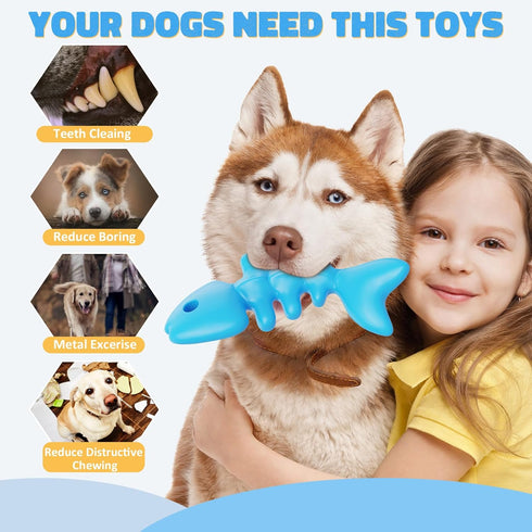 Indestructible Dog Chew Toys for Aggressive Chewers, Tough Dog Bones Toys for Large Dogs, Super Chewer Dog Toys to Keep Them Busy...