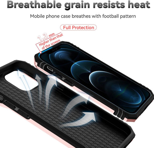 iPhone 12 Pro Max Case with Camera Cover & Kickstand, Slide Lens Protection + 360° Rotate Ring Stand, Impact-Resistant, Shockproof, Protective Bum...