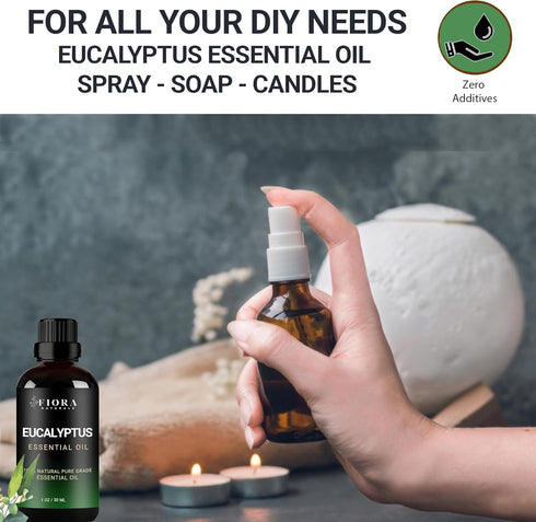 Eucalyptus Essential Oil - 100% Pure Eucalyptus Oil for Diffuser, Humidifier, Sinus, Cold, and Aromatherapy - Natural Oil for Skin, Hair, Scalp an...