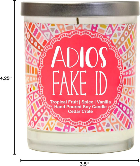 21st Birthday Gifts for Her, Women Friends - Adios Fake ID | Funny Birthday Gifts for Daughter, Sister, Best Friend, 21st Wine Glass Decorations, ...