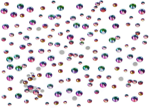 Bymitel 7200 Pieces 6 Mixed Sizes Glue Fix on Glass Rhinestones Round Crystal Gems Flatback for DIY Jewelry Making with one Picking Pen(6-Sizes 72...