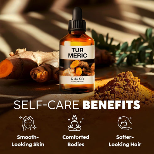 Kukka Turmeric Oil for Skin - 100% Natural Aromatherapy Turmeric Essential Oil for Diffuser - Turmeric Oil for Face, Hair, Aromatherapy, Bath Bomb...