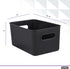 Superio Ribbed Collection - Decorative Plastic Lidded Home Storage Bins Organizer Baskets, Medium Brown (1 Pack - 5 Liter) Stackable Container Box...