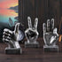 Nice purchase Hand Finger Gesture Desk Statues Fingers Sculpture Creative Home Living Room Cabinet Shelf Decoration (Victory Gesture in Gold)...