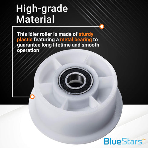 Ultra Durable DC97-07509B Dryer Idler Pulley Wheel Replacement Part by BlueStars - Easy to Install - Exact Fit For Samsung Dryers - Replaces DC66-00402A AP4210071 2075486