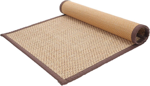 Beavorty Bamboo Rug Woven Straw Seat Cushion Japanese Style Rattan Futon Sitting Pad Tatami Floor Pillow for Zen Garden Yoga Practice or Buddha Me...