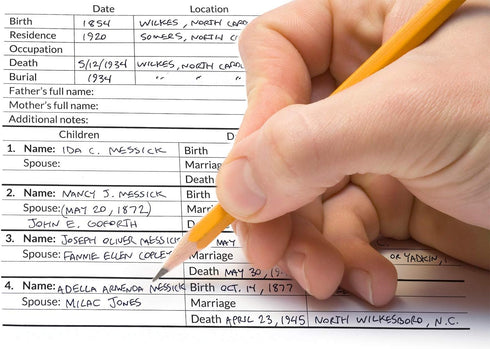 LARGE PRINT Two-Sided Family Group Sheets for Genealogists (7-pack) by EasyGenie | Archival-Quality Genealogy Forms...
