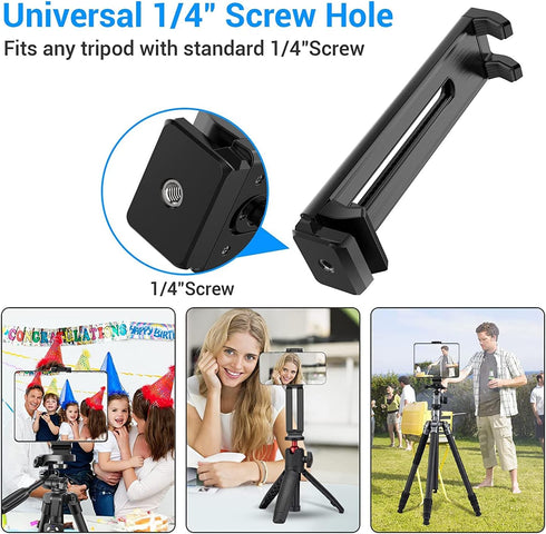 4"-12.9" Tablet Phone Mount for Tripod, Universal Tripod Mount Adapter for Cell Phone Pad Kindle, Tablet Tripod Mount with 1/4" Screw, Compatible ...