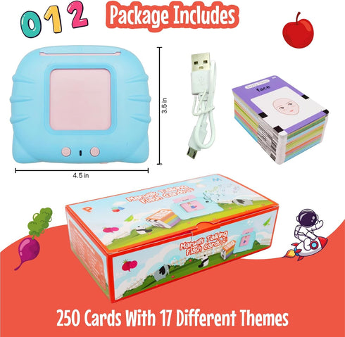 Talking Flash Cards for Toddlers with 250 Sight Words for 1 to 5 Years Old Boys and Girls, Speech Therapy Montessori Toys, Autism Sensory Learning...