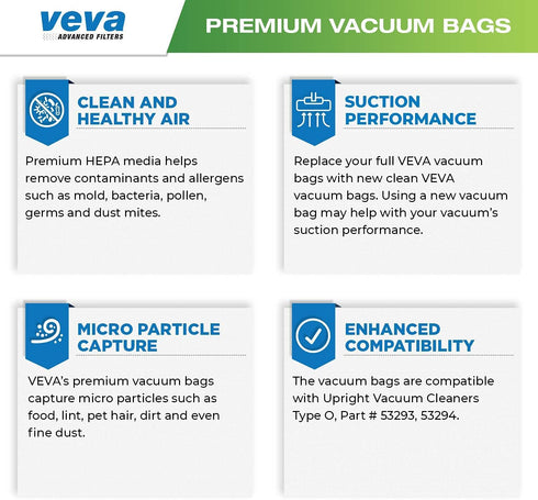 30 Pack Type O 53294 HEPA Vacuum Bags for Kenmore Upright Vacuum Cleaners, Style O, 5068, 50688, 50690, 50105, 53293...