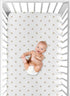 Gold and White Star Baby or Toddler Fitted Crib Sheet for Celestial Collection by Sweet Jojo Designs...