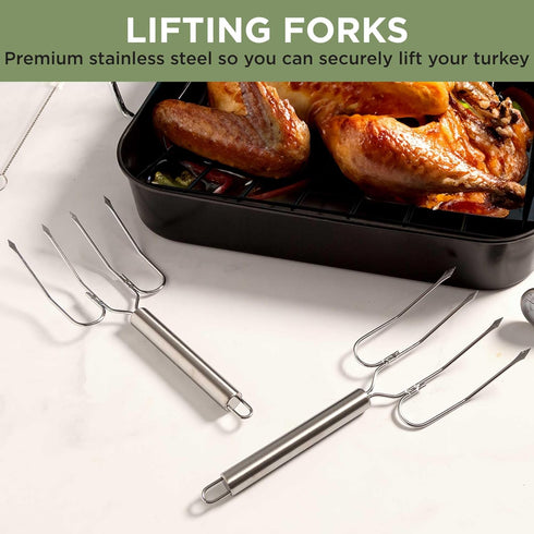 Ecolution Turkey Roasting Gadget Set, Standard, Stainless Steel...