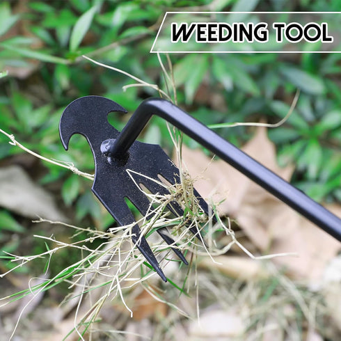 Weeder Puller Tool Weeding Tools Weed Puller Tool for Weed Artifact Uprooting Weeding Tool,4 Teeth Manganese Gardening Hand Weeder Tools,Garden We...