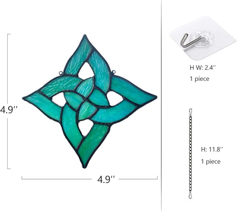 Celtic Trinity Knot Stained Glass Window Hanging Suncatcher Ornament,Irish Decoration Handmade Birthday Gifts for Women Parents Aunt Sister,St Pat...