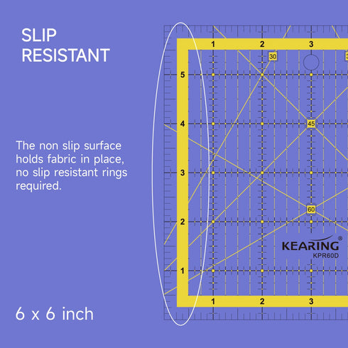Patchwork Quilting Ruler, Non-Slip Acrylic Sewing Ruler for Cutting Fabric, Quilting Squares Ruler, 6 x 6 Inch…...