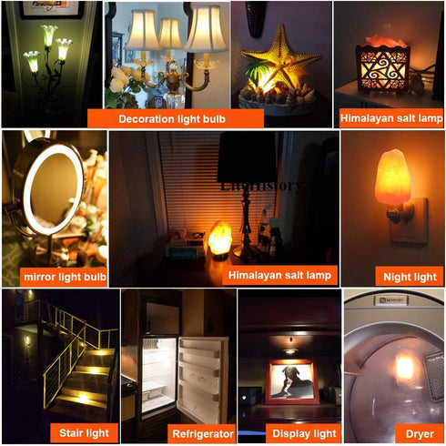 LiteHistory E12 15w Night Light Bulbs 150lm Himalayan Salt lamp Bulb 2700K t22 t7 led Bulb 2Pack...