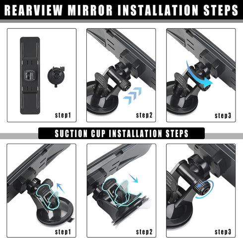 12" Universal Rear View Mirror, Upgraded Larger Size Wide Angle Convex Mirror with Stick-On Design, Replacement for Cars, SUVs, Vans, Trucks and S...