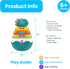 PlenPLAY Baby Tummy Time Toy - Dinosaur Stacking Toy for Age 6+ Months, Weeble Wobble Toys for Babies 6 9 12 Months, Stacking Ring STEM Learning T...