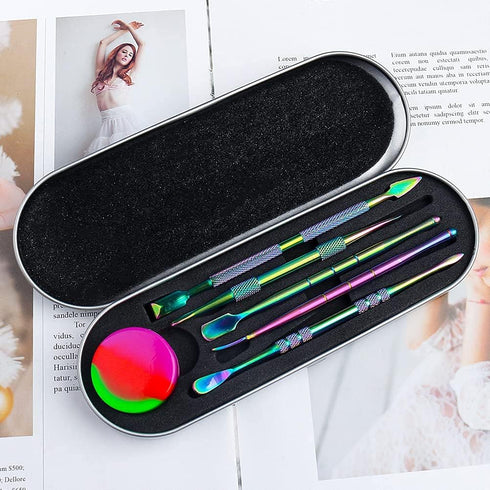 6 Pcs Wax Carving Tools Set, Stainless Steel Wax SculptingTool with Portable Metal Case, Double-Headed Modeling Tools for Wood, Clay, Pottery, Rai...