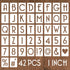 1 Inch Letter Stencils and Numbers, 42 Pcs Alphabet Drawing Stencils, Reusable Plastic Craft Templates for Painting on Wood, Wall, Fabric, Rock, S...
