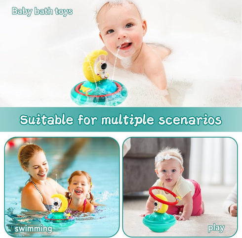 Baby Bath Toys, Automatic Spray Water Toddler Bath Toys, Induction Sprinkler Bathtub Toys, Rechargeable Flashing Light Kid Bath Toys Girls Boys Sh...