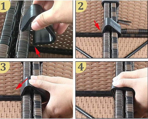 5 Pieces Outdoor Wicker Furniture Clips Sofa Rattan Chairs Connector Fastener Clamp Outdoor Patio Garden Wicker Rattan Furniture Aligment Sectiona...