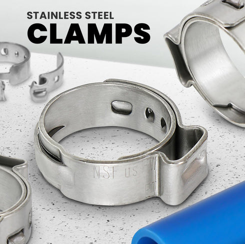 PUDS0058-10 Oetiker Style Pinch PEX Cinch Clamps, 5/8 INCH, Stainless Steel...