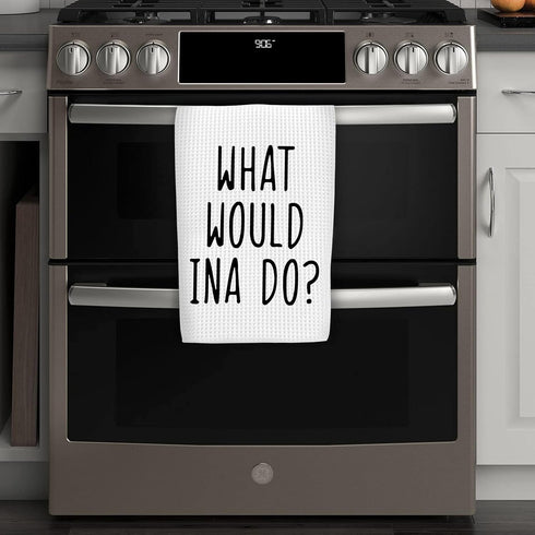 WCGXKO What Would Ina Do Kitchen Decor Housewarming Gift Dish Towel Kitchen Towels Tea Towel (What Would Ina Do Towel)...