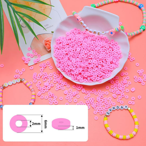Praisebank Clay Beads, 2000pcs Pink Clay Beads,Bracelet Making, Polymer Clay Beads, Beads, Clay Beads for Bracelets Making, Beads for Jewelry Maki...