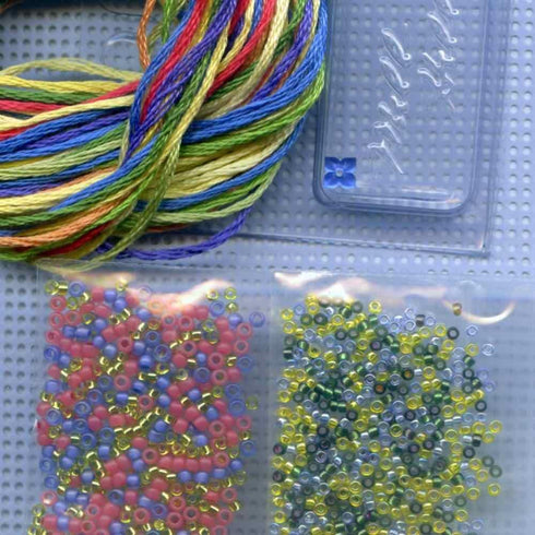 Floral Watering Can Beaded Counted Cross Stitch Kit Mill Hill 2015 Spring Bouquet MH185106...