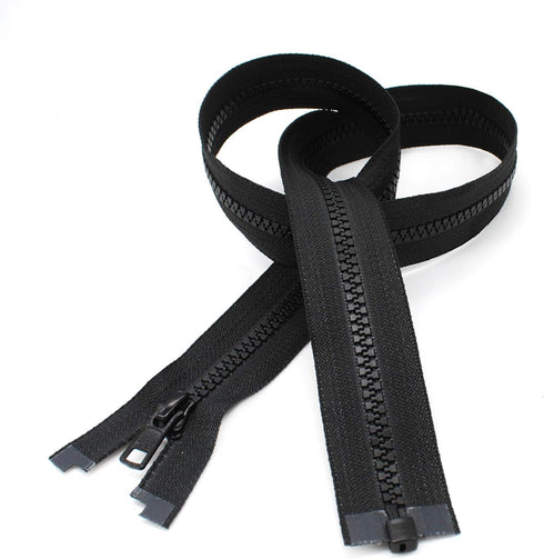 30" Ski & Sport Vislon Zipper ~ YKK #5 Molded Plastic ~ Separating - Black (1 Zipper/Pack) Made in USA...