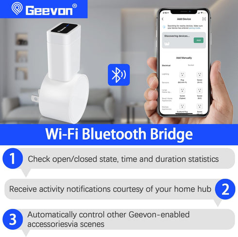 Geevon Bluetooth-WIFI Hub and Adapter 2.4 GHz Wi-Fi Bluetooth Bridge for Geevon SWV220020 Bluetooth Watering Timer...