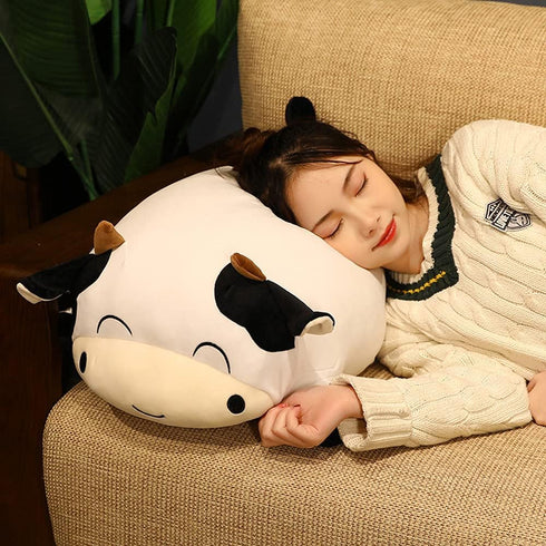 WUYU Cow Plush Pillow, Adorable Stuffed Animal Plush Toy, Soft Cow Hugging Pillow for Kids Boys Girls (Squinting,13.7in)...