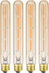 Leools Vintage LED Filament Bulb T10, 8.9inch Long Tubular Dimmable Edison Light Bulbs,E26 Base,Amber Glass,Warm White,2700K, 400LM(40W Equivalent...