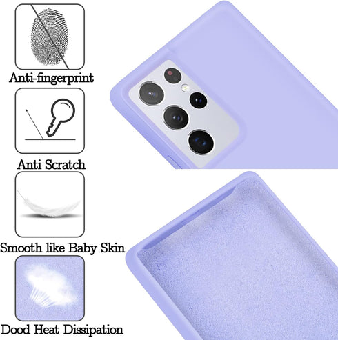 Liquid Silicone Case Compatible with Galaxy S21 Ultra 5G, Gel Rubber Full Body Protection Shockproof Cover for Galaxy S21 Ultra 5G 6.8 inch 2021 [...
