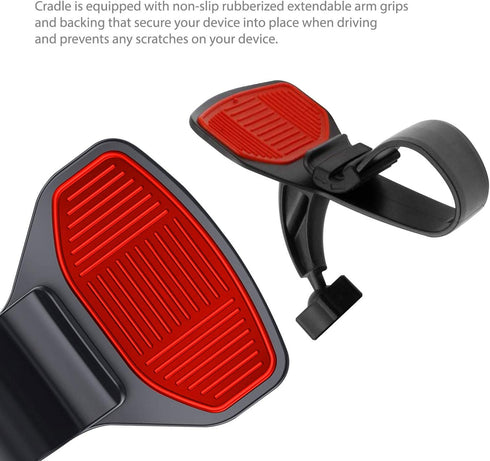 Dashboard Phone Mount Cradle 360 Rotating Smartphone Holder Compatible with iPhones Samsung Galaxy, Google Pixel Smartphones...