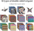 Square Origami Paper 6x6 Double Sided 50 Sheets 50 Colors 70GSM Origami Kit Japanese Chiyo Easy Fold Arts Crafts DIY Handwork Beginner Cloth...