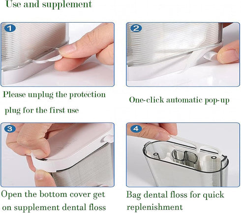 Holy Rose Dental Floss Picks Dispenser,Adults for Clean Teeth Floss Sticks Toothpick,Automatic Pop-Up Organiser Case with Flossers 88 Count,Flosse...