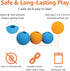 Amazon Basics Rubber Fetch Toy Dog Balls 2.5 Inch 3 Pack, Blue, Orange...