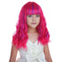 Kids Hot Pink Mixed Purple Wig Child Short Pink Purple Wig with Air Bangs Purple Pink Wavy Curly Wig for Girls Heat Resistant Synthetic Wig with W...
