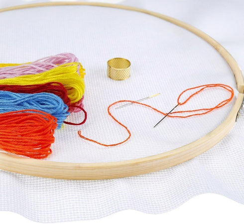 Pllieay 12 Pieces 4 Inch Embroidery Hoops Bamboo Circle Cross Stitch Hoop Ring for Embroidery, Art Craft Handy Sewing and Home Decoration...
