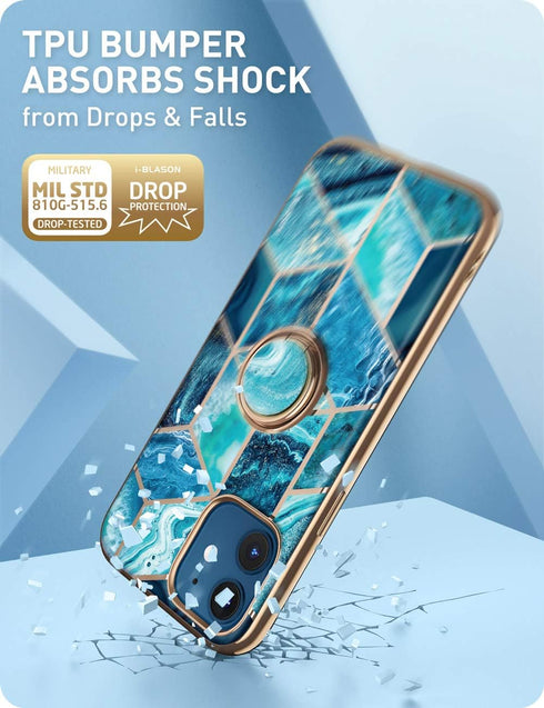 i-Blason Cosmo Snap Case Designed for iPhone 12/iPhone 12 Pro 6.1 Inch (2020 Release), Slim with Built-in 360° Rotatable Ring Holder Kickstand Sup...