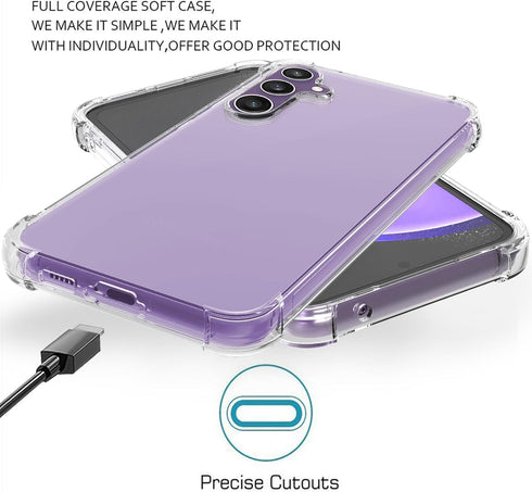 Osophter for Galaxy S23-FE Case: Clear Women Girls Boys Reinforced Corners TPU Shock-Absorption Flexible Cover for Samsung Galaxy S23 FE Phone Cas...