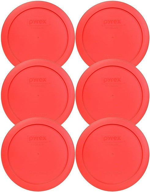 Pyrex 7201-PC 4-Cup Red Plastic Food Storage Lid, Made in USA - 6 Pack...