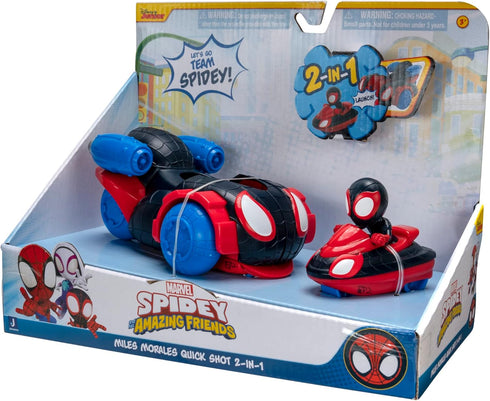 Marvel Spidey and His Amazing Friends Quick Shot Vehicle (Miles Morales: Spider-Man) - Quick Shot 2-in-1 Vehicle...