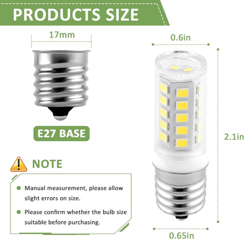 5304517886 Kei D28A Refrigerator Light Bulb Replacement,E17 led Bulb,Freezer Light Bulb 3W AC100-130V 6000K Daylight White, 2PACKS...