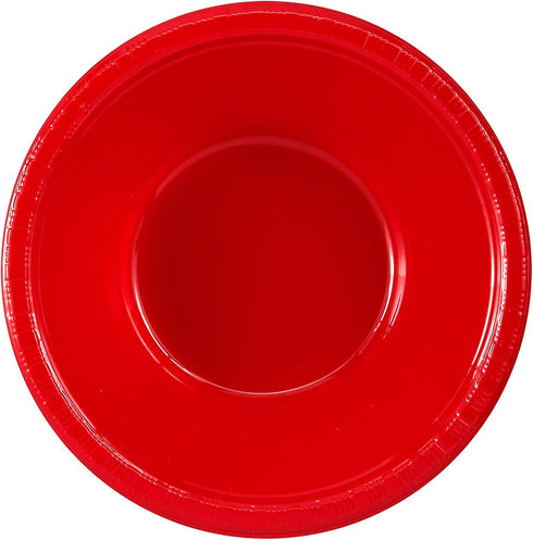 Creative Converting Touch of Color Plastic Bowls Party Supplies, 12oz, Classic Red...