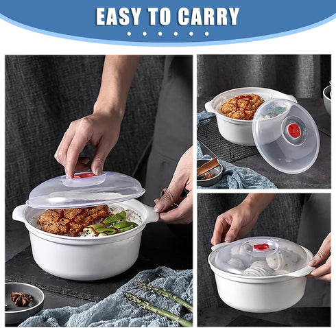 Microwave Bowls with Lids Plastic Mixing Bowls Microwave Safe Bowls Microwave Dishes for Heating Food Microwave Cookware Cooking Bowls for Ramen B...