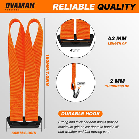 6 Rooftop Cargo Tie Down Hook Straps - Secure Any Car Roof Bag, Roof Rack Cargo Carrier, or Car Top Carrier, No Roof Rack Required, Compatible wit...